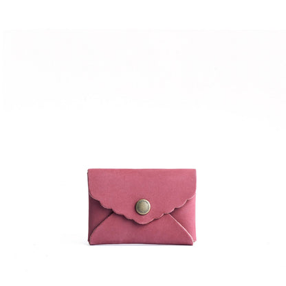 Foxglove | Small leather wallet with scalloped edge