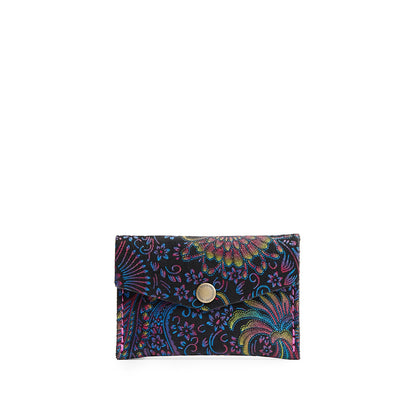 Carnival | Small leather envelope card wallet with snap closure