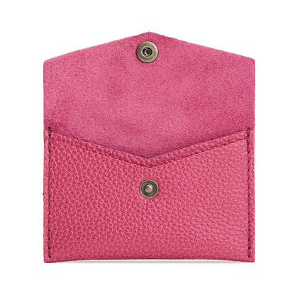 Wild Rose | Small leather envelope card wallet with snap closure