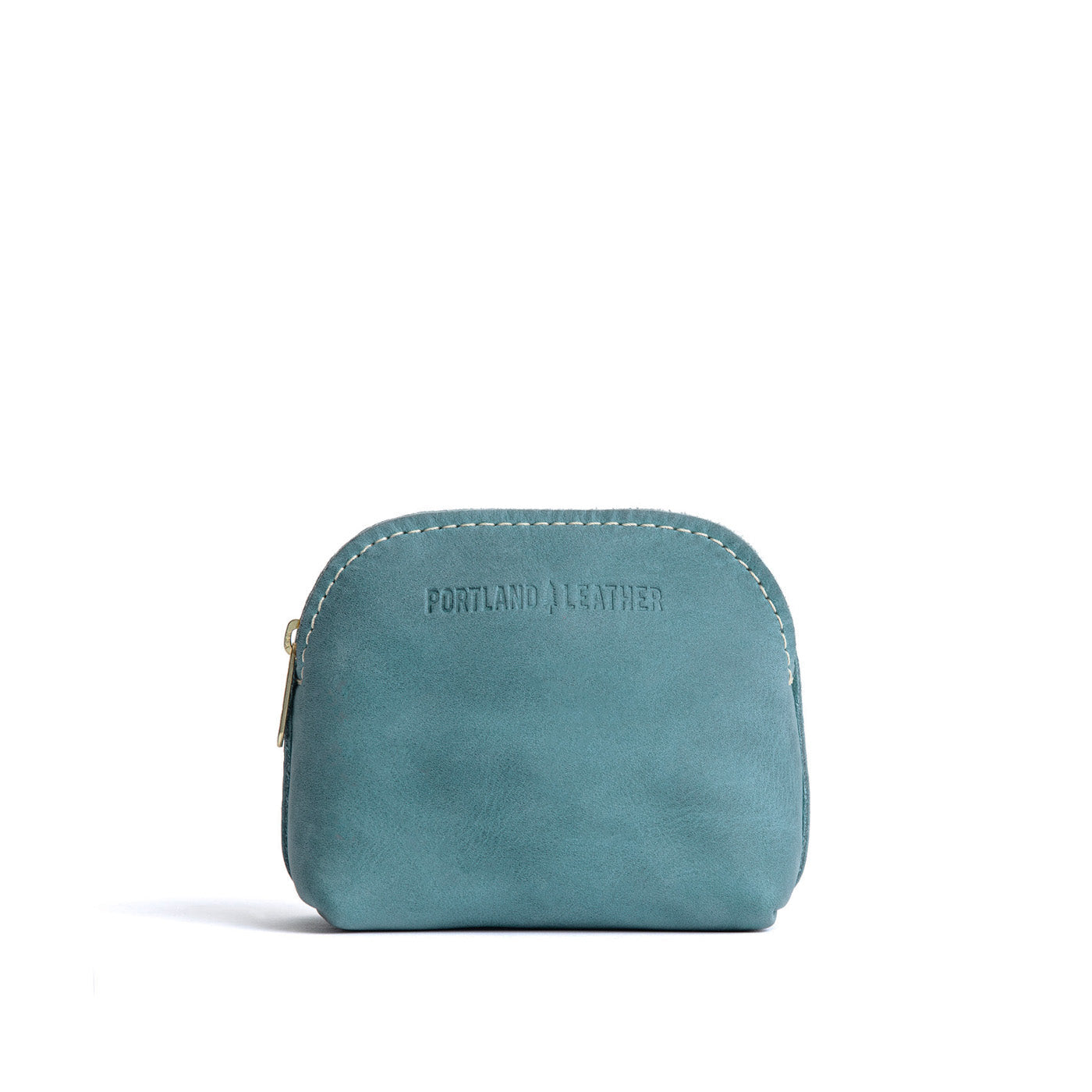 Aqua*Mini | Compact leather pouch with top zipper