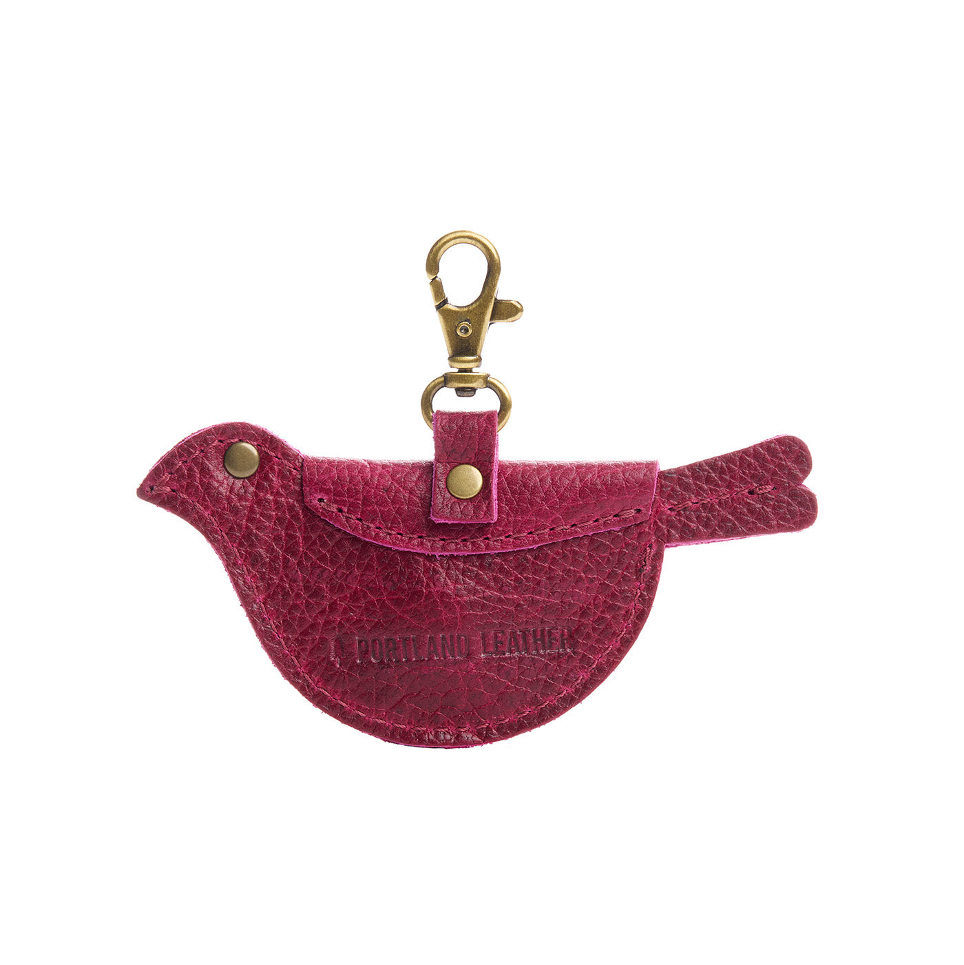 Orchid | Bird shaped pouch with button closure and lobster clasp