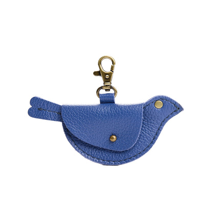 Molino Blue | Bird shaped pouch with button closure and lobster clasp