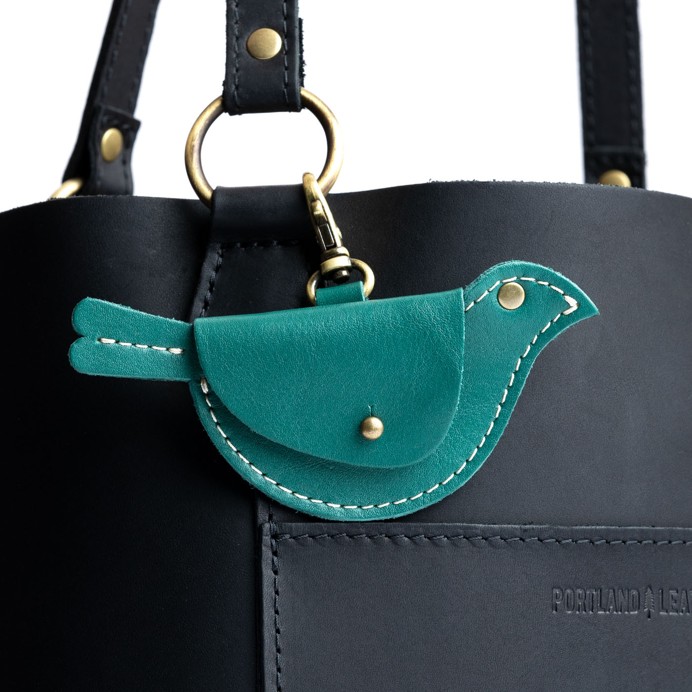 All Color: Peacock | Bird shaped pouch with button closure and lobster clasp