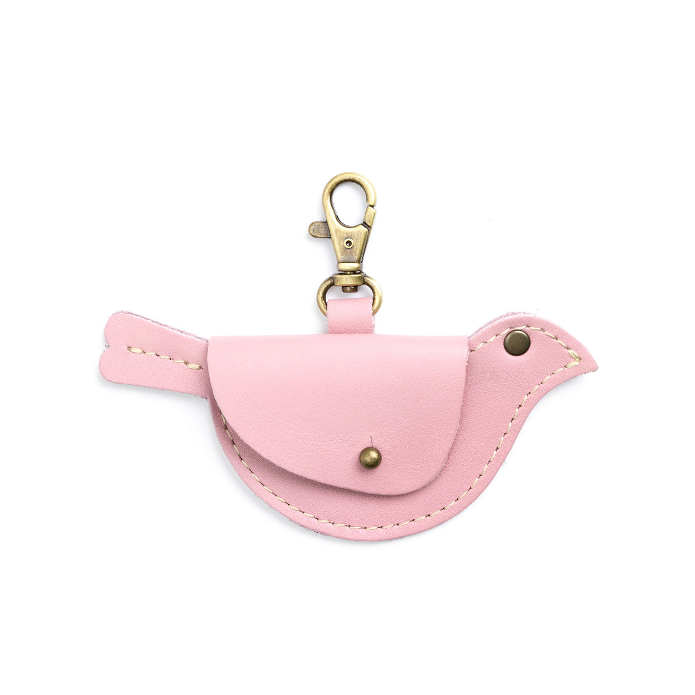 Vintage Pink | Bird shaped pouch with button closure and lobster clasp
