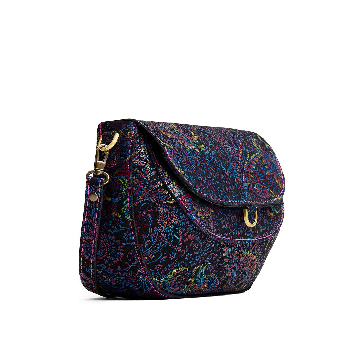 Carnival*Large | Petite leather Crossbody with a flap and magnetic closure