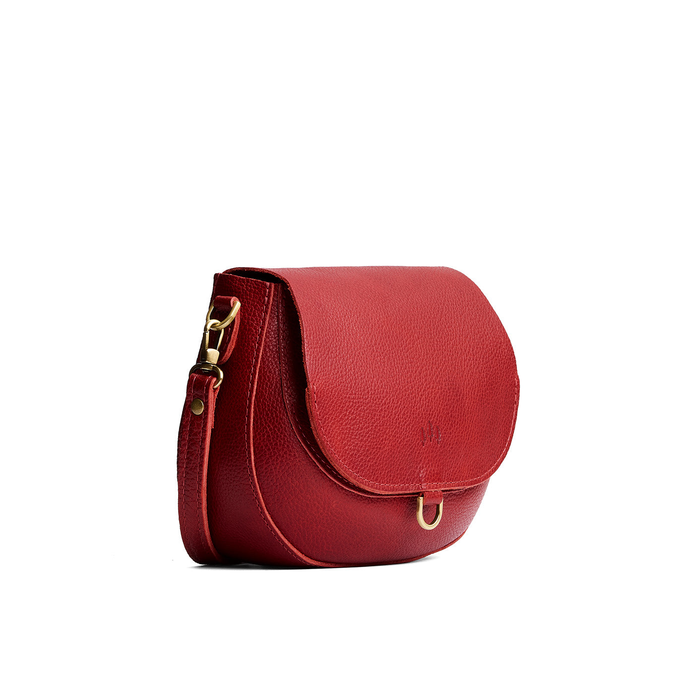 Chili Red*Small | Petite leather Crossbody with a flap and magnetic closure