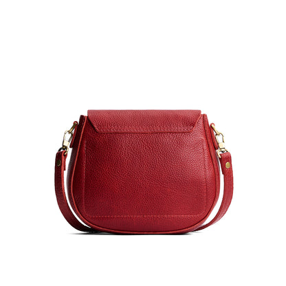 Chili Red*Small | Petite leather Crossbody with a flap and magnetic closure
