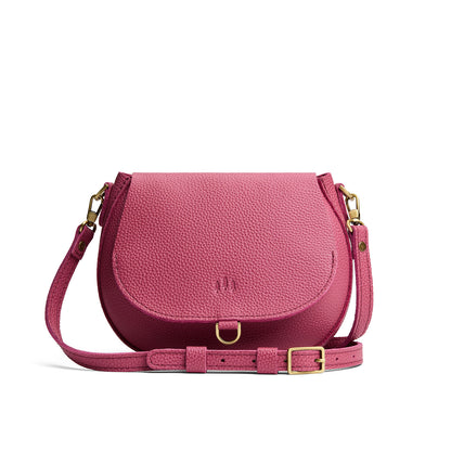 Wild Rose*Small | Petite leather Crossbody with a flap and magnetic closure