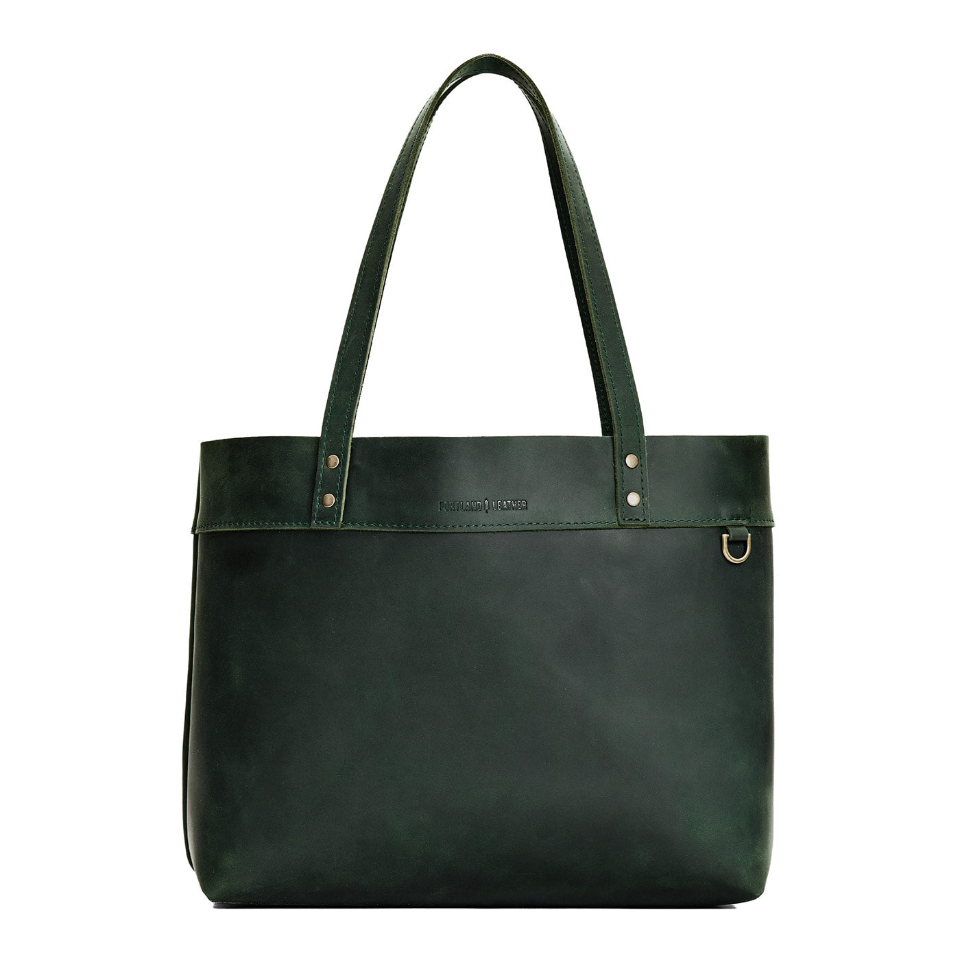 Evergreen*Large*Classic | Leather tote bag with riveted straps and exterior key loop