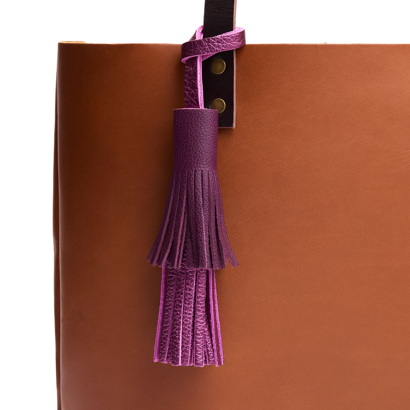 Ultra Violet | A two tiered fringe tassel on a Tote Bag