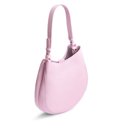 Pinkaboo*Large | Rounded shoulder bag with adjustable strap on a white background