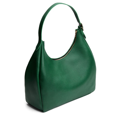 Bacalar*Oversized | U-shaped, flat-bottomed leather shoulder bag with adjustable strap
