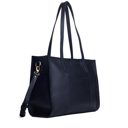 Night Owl*Oversized East/West | Structured wide tote bag with overlapping panels and crossbody strap