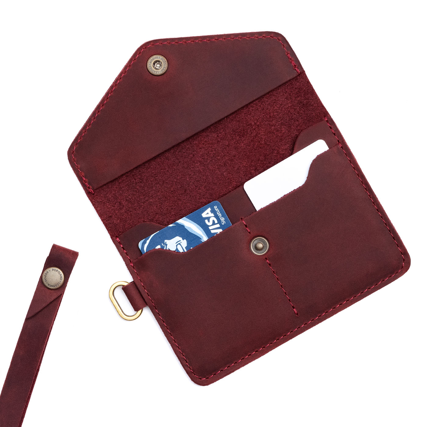 Merlot | Small Leather Passport Wristlet