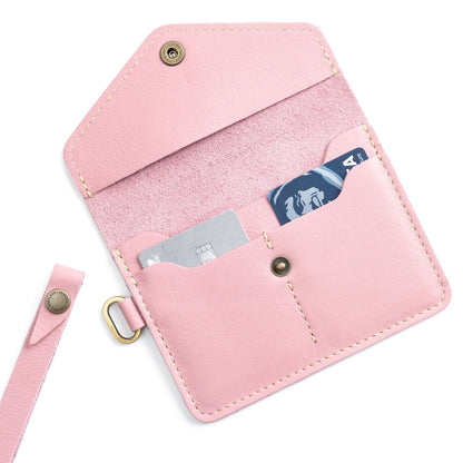 Vintage Pink | Small Leather Passport Wristlet