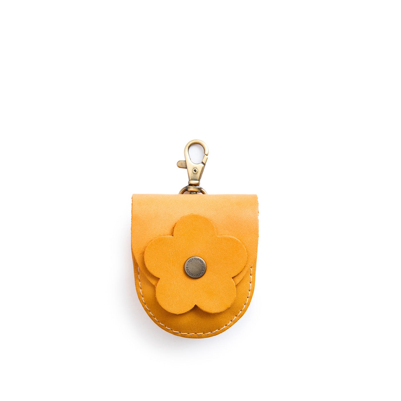 Sunflower | U shaped pouch with leather flower applique