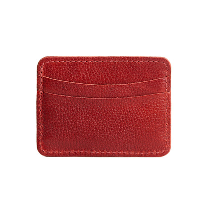 Chili Red | Minimalist leather wallet with card slots