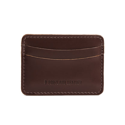 Chocolate Brown | Minimalist leather wallet with card slots and PLG logo
