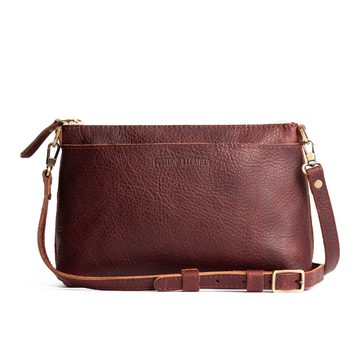 Cinnamon Bear*Small | Zip top petite crossbody bag with detachable strap