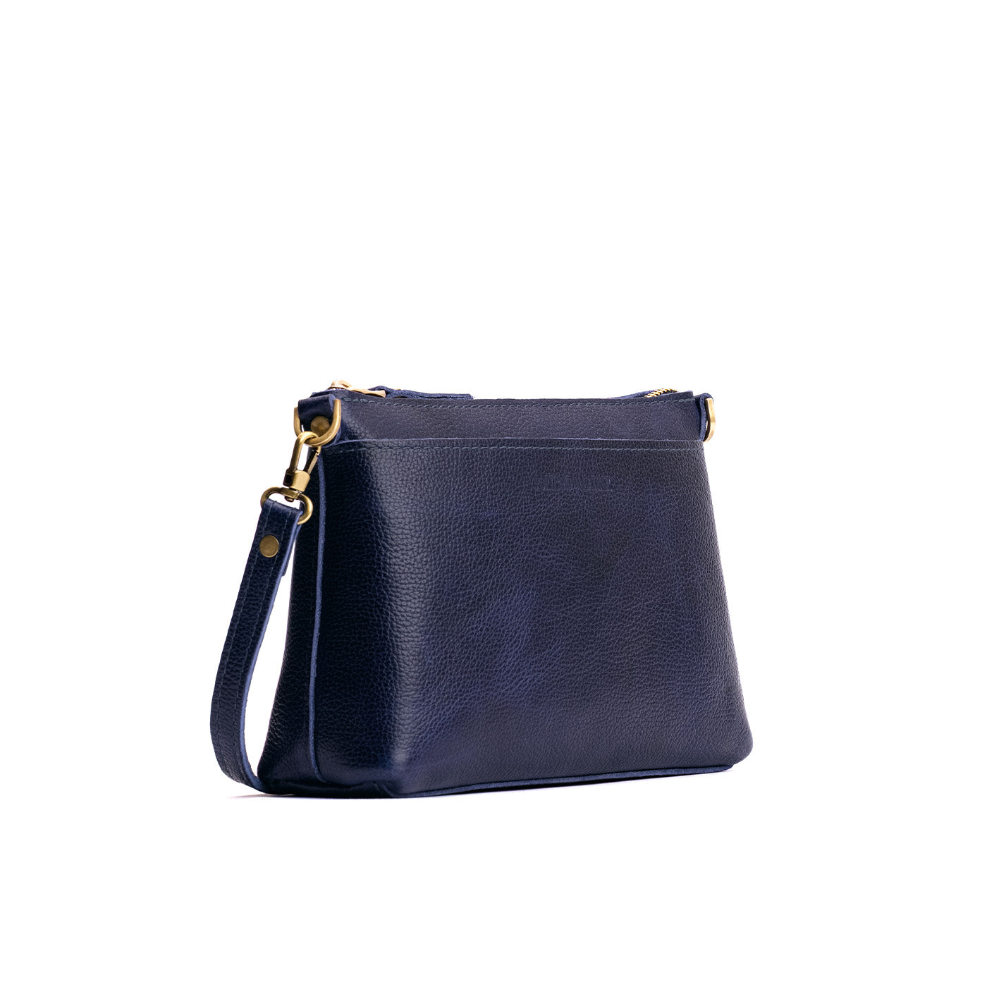 Cobalt*Small | Zip top petite crossbody bag with detachable strap