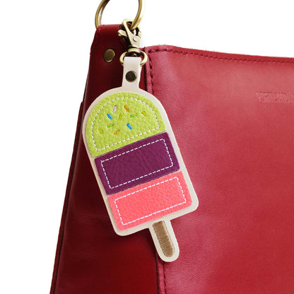 Sugar Snap | Popsicle keychain with a lobster clasp on a bag