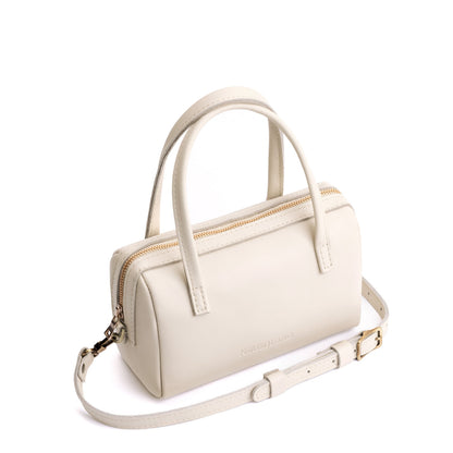 Bone*Small | Mini duffle shaped handbag with crossbody strap