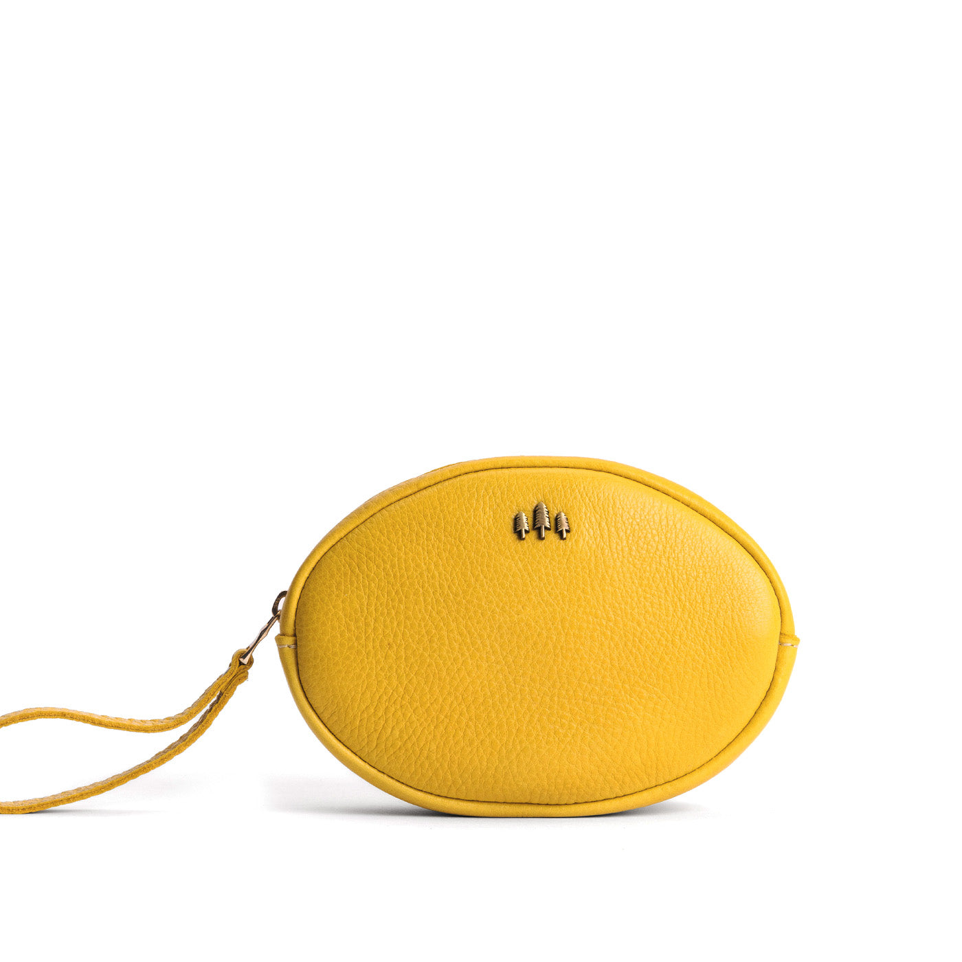 Naples*Large | Oval shaped pouch with zipper and wristlet strap