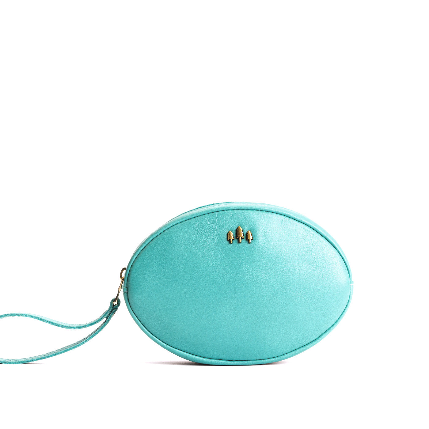 Optical*Large | Oval shaped pouch with zipper and wristlet strap