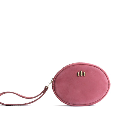 Foxglove*Small | Oval shaped pouch with zipper and wristlet strap