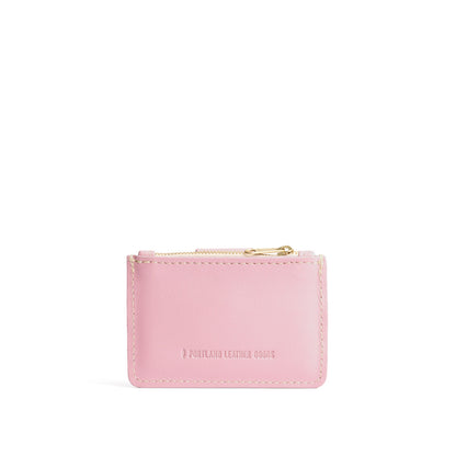 Vintage Pink | Back of compact wallet with snap closure and zippered pouch