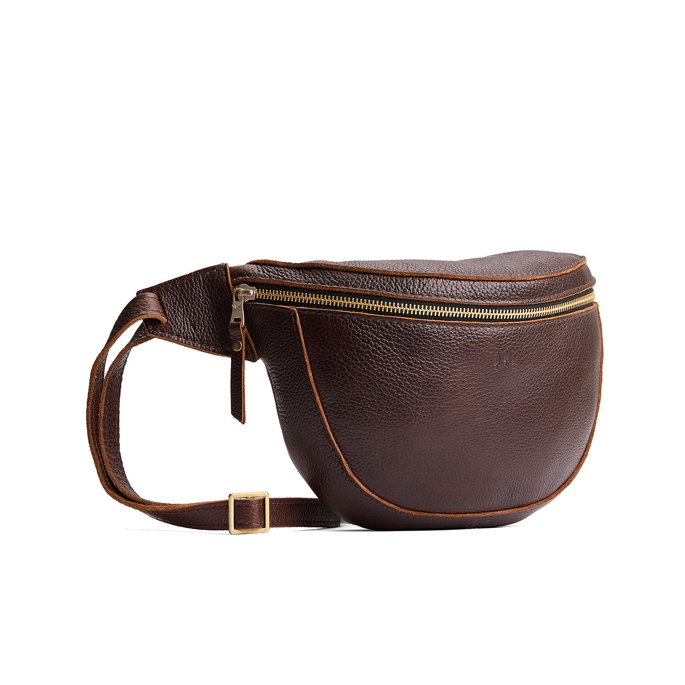 Coldbrew | Leather fanny pack shaped bag with a front zipper opening
