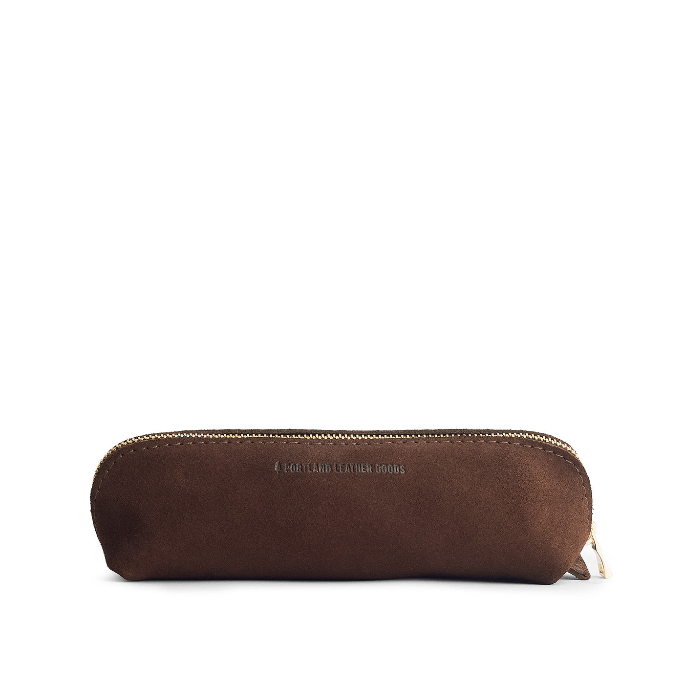 Stagecoach | Leather pouch with curved seams and top zipper