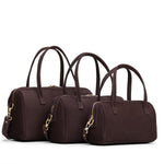 Velvet Brown | Three sizes of Doctor Bag with crossbody straps