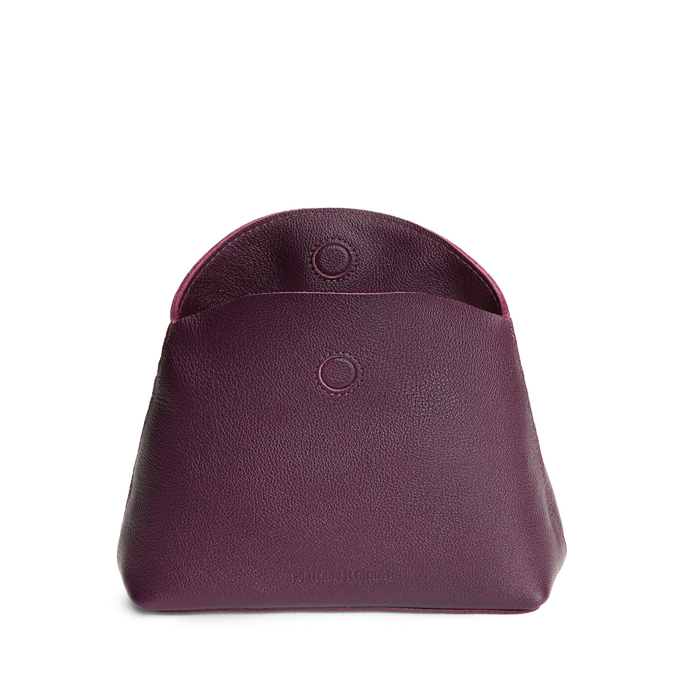 Plum | Leather pouch with a folded magnetic closure