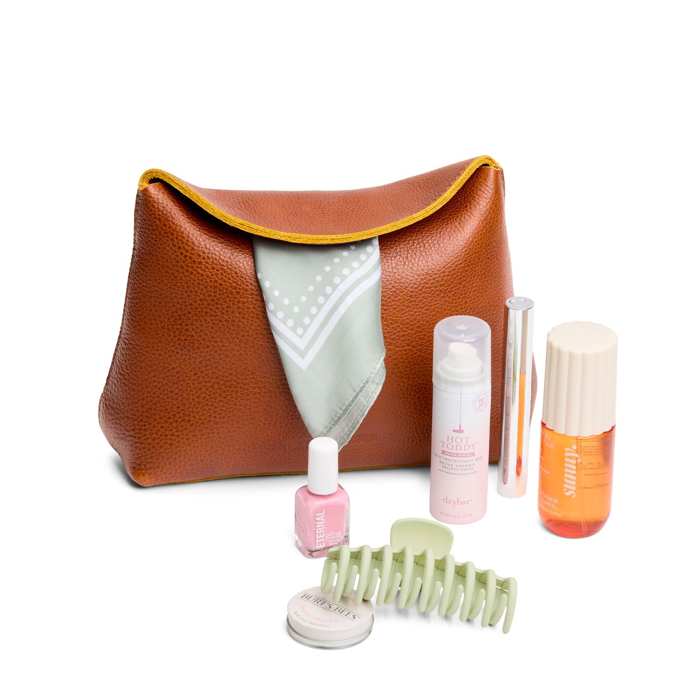Sienna | Leather pouch with a folded magnetic closure