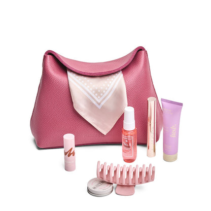 Wild Rose | Leather pouch with a folded magnetic closure