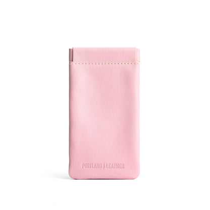Vintage Pink | Leather glasses case with hidden metal spring closure