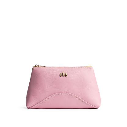 Vintage Pink | Rectangular makeup bag pouch with top zipper