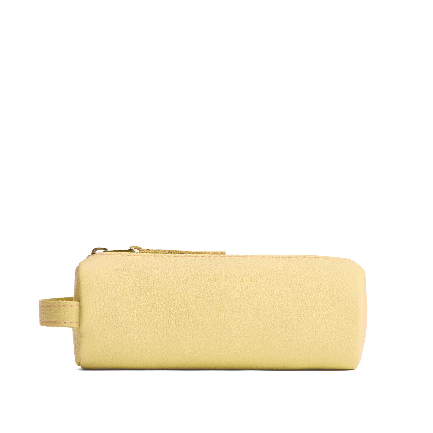 Butter Bliss | Cylindrical leather pouch with zipper and handle