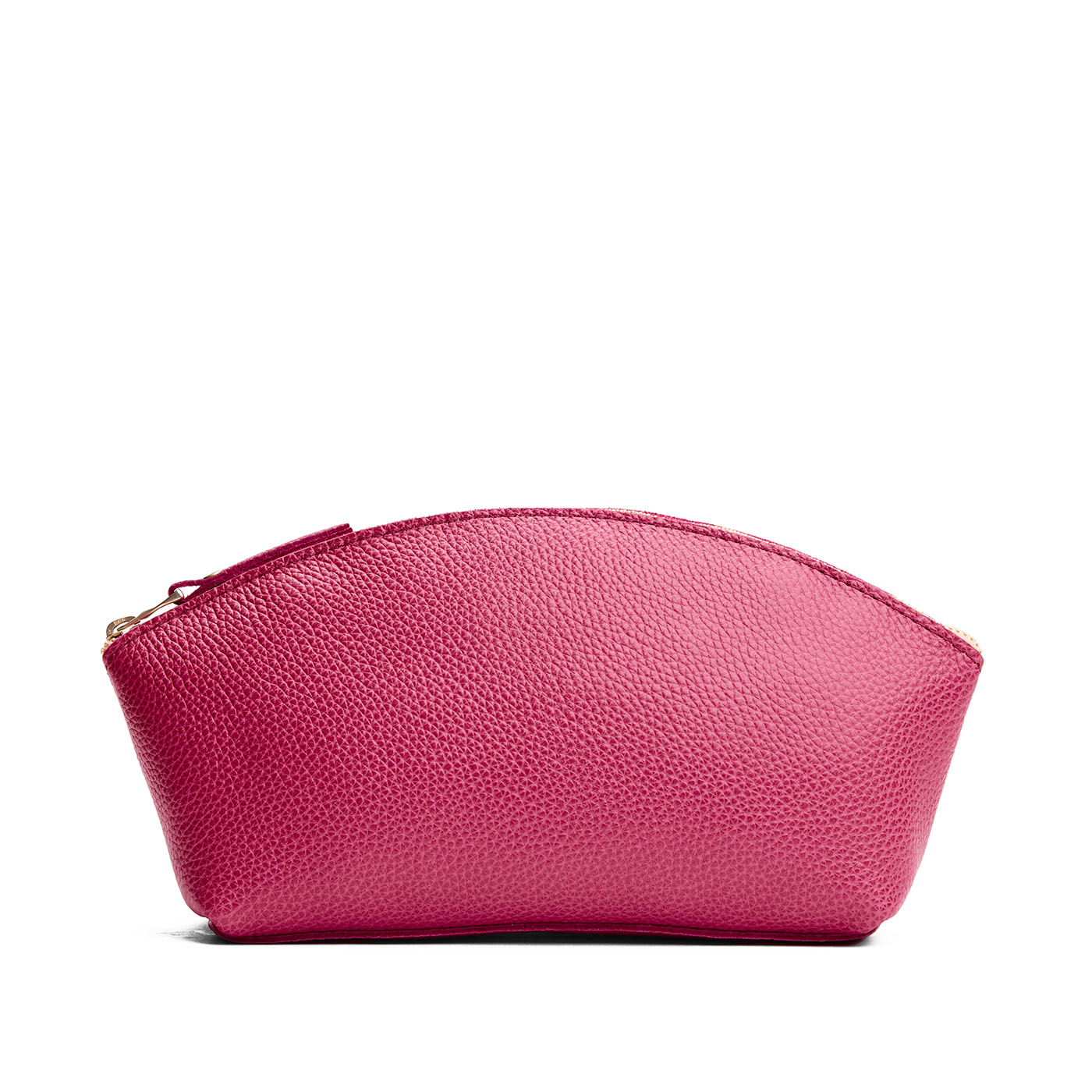 Wild Rose*Total Eclipse | Spacious leather makeup bag with curved seams and top zipper