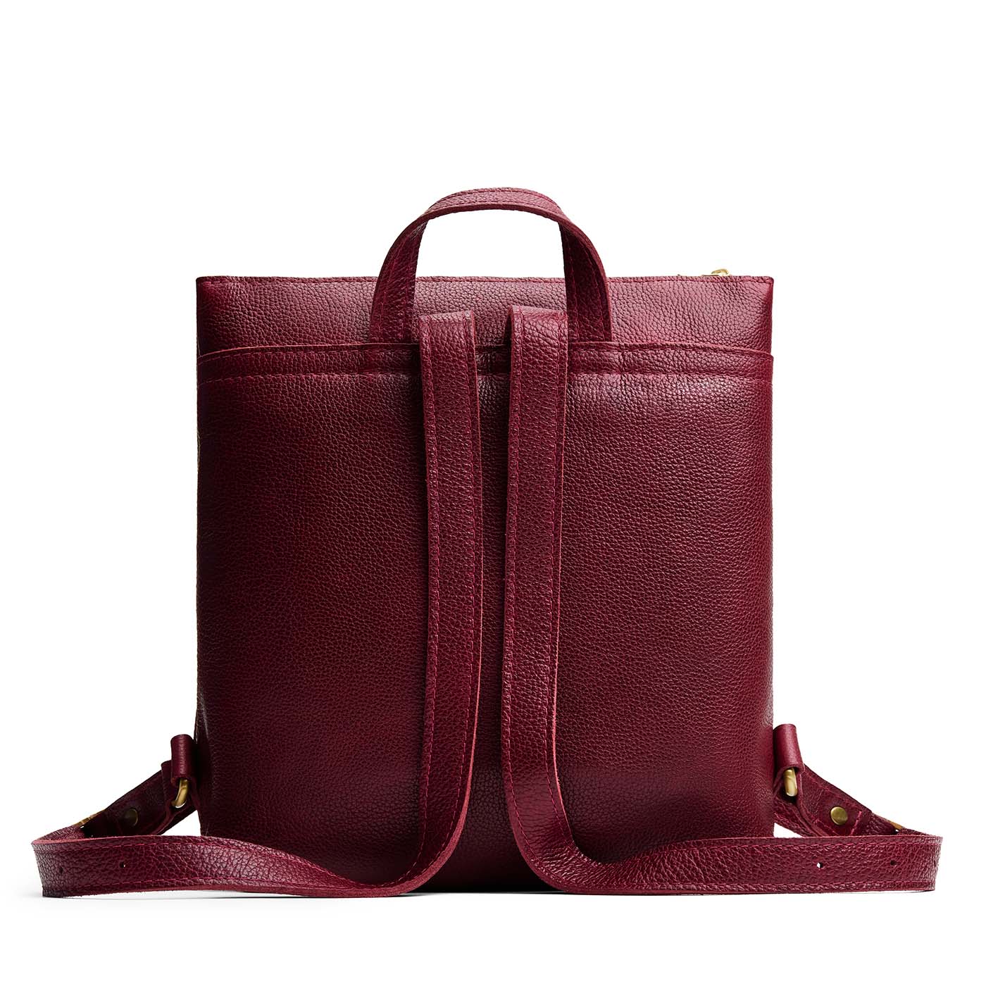 Cabernet*Large | Square slim leather tote backpack