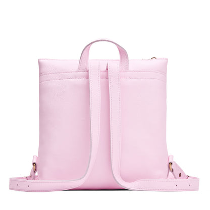 Pinkaboo*Large | Square slim leather tote backpack