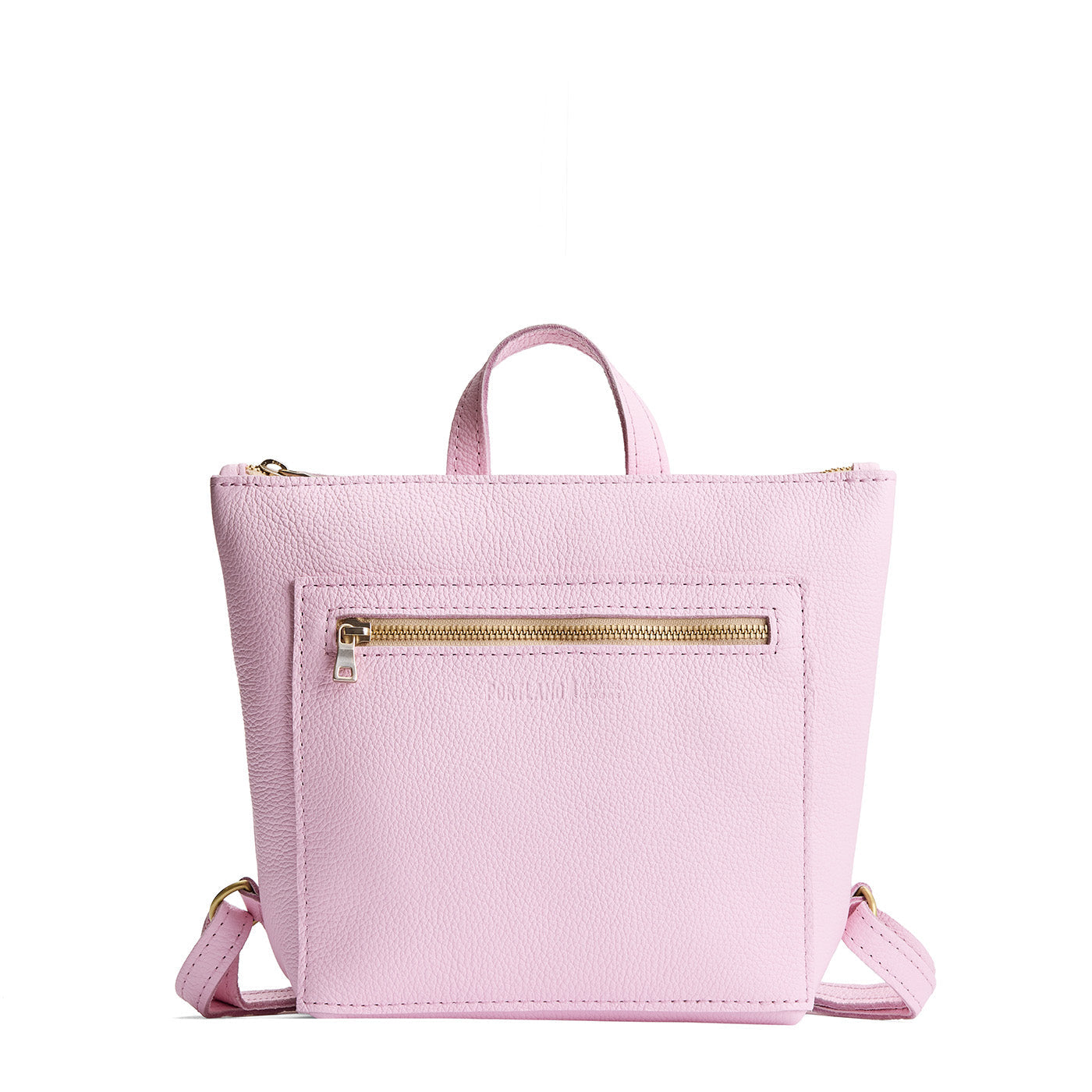 Pinkaboo*Small | Square slim leather tote backpack