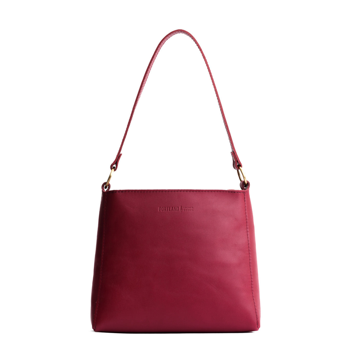 Berry Good*Small | Triangular shoulder bag with antiqued brass finished hardware