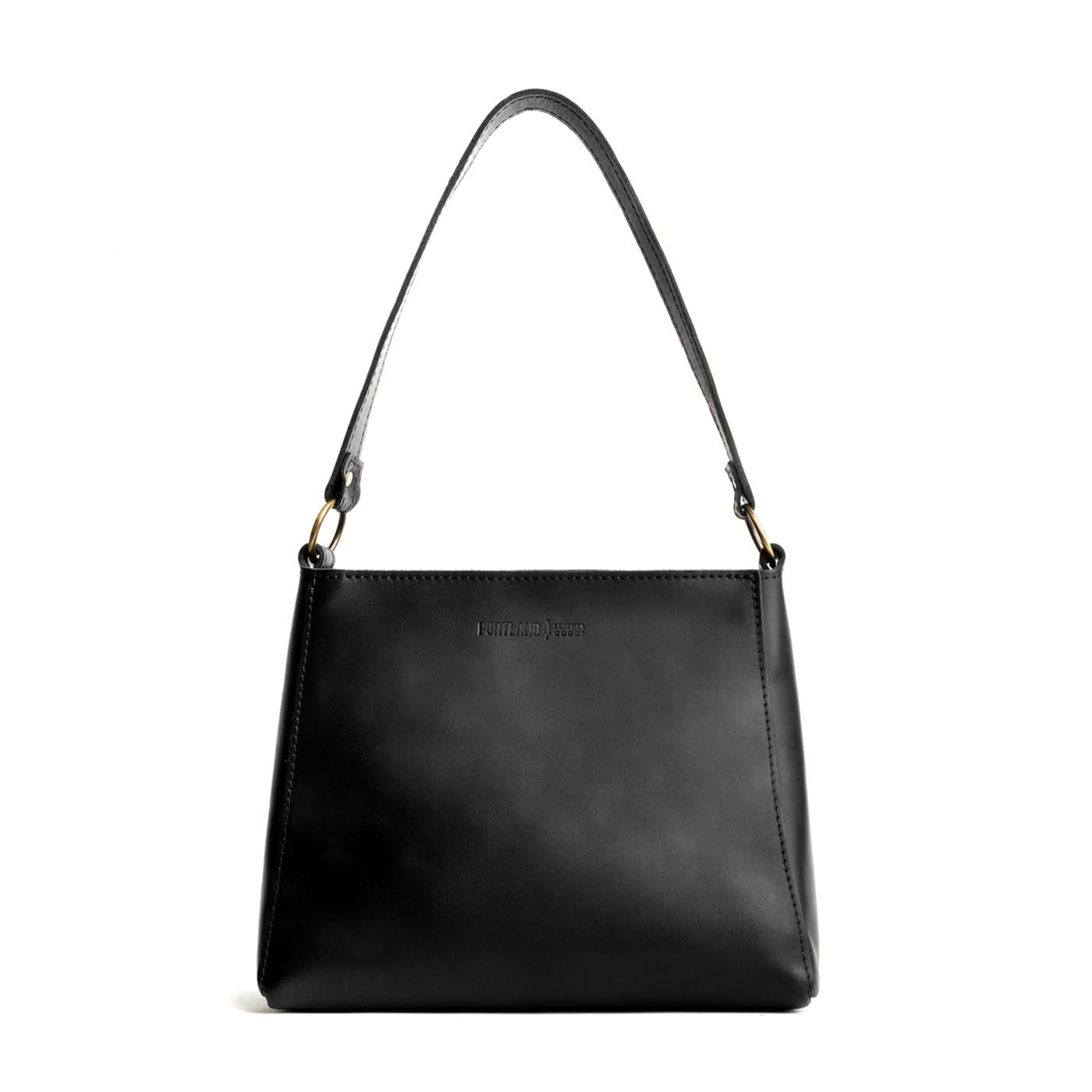 Black*Small | Triangular shoulder bag with antiqued brass finished hardware