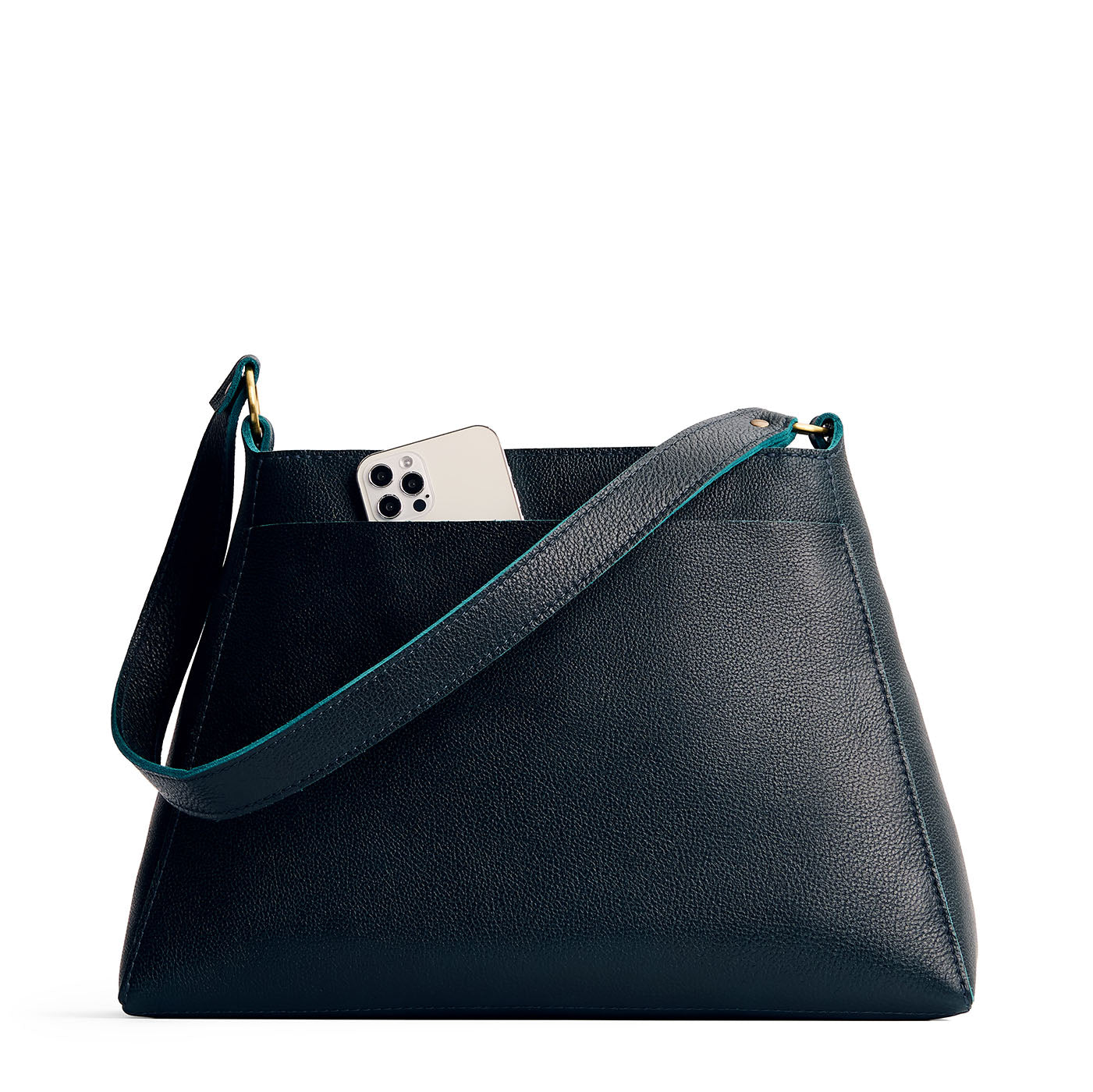 Boreal*Large | Large triangular shoulder bag with antiqued brass finished hardware