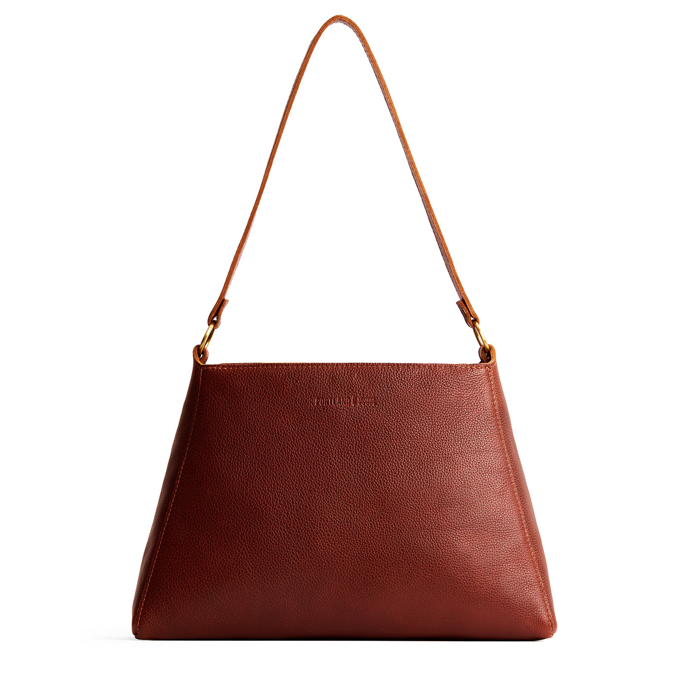 Nutmeg*Large | Large triangular shoulder bag with antiqued brass finished hardware