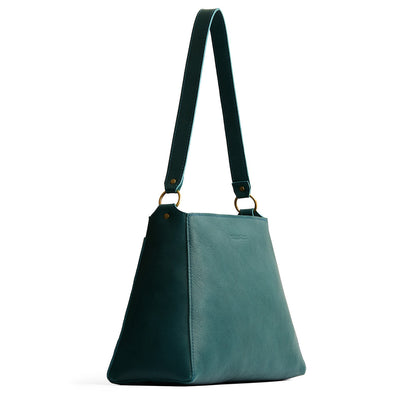 Sea Glass*Large | Large triangular shoulder bag with antiqued brass finished hardware