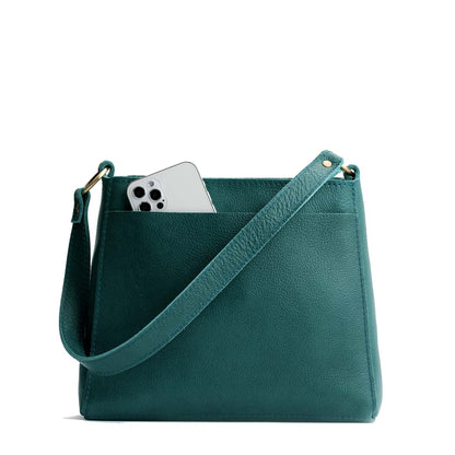 Sea Glass*Small | Triangular shoulder bag with antiqued brass finished hardware