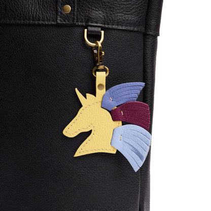 Butter Bliss | Playful unicorn head keychain with a fringe mane
